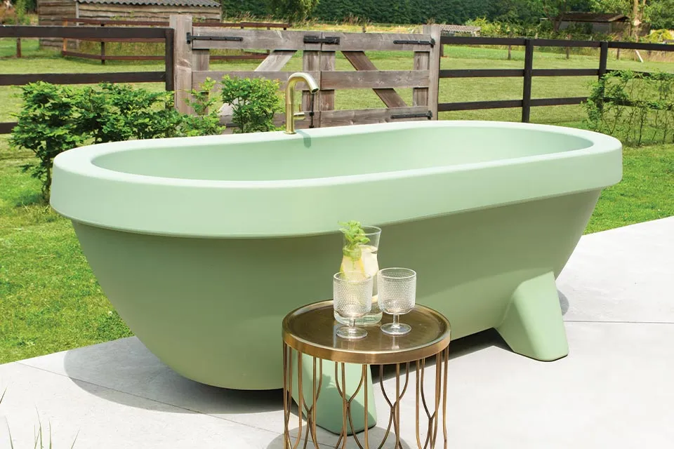 Gardentub | Buitenbad 194 x 94 cm | Mat Lime