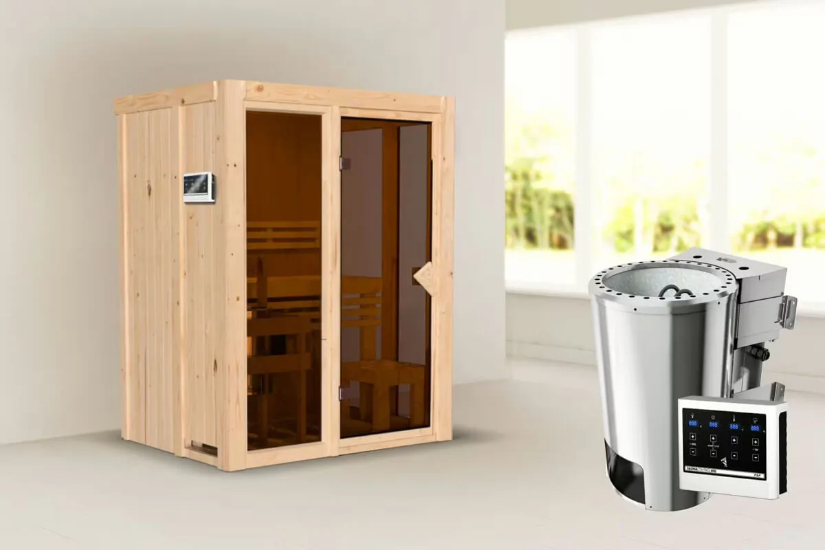 Karibu | Irava 1 Sauna | Biokachel 3,6 kW Externe Bediening