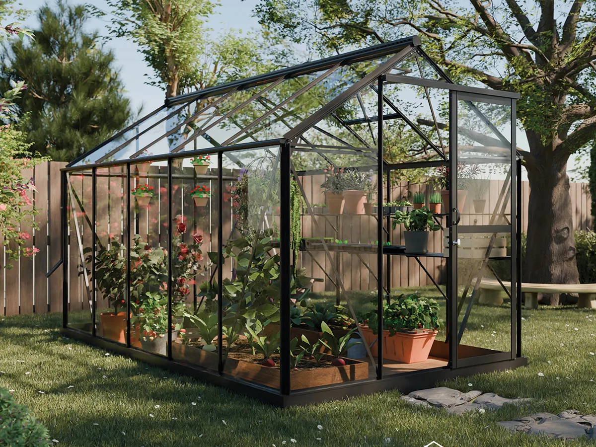 Royal Well | Mary III Tuinkas | Veiligheidsglas 3 mm | Zwart