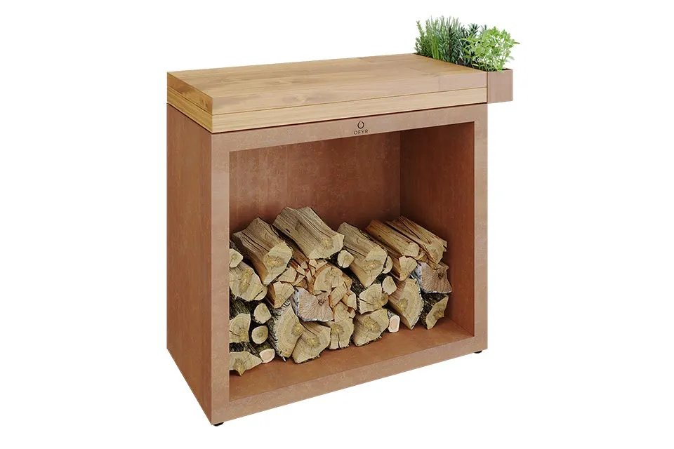 OFYR | Butcher Block Storage 90 Corten | Teak Hout