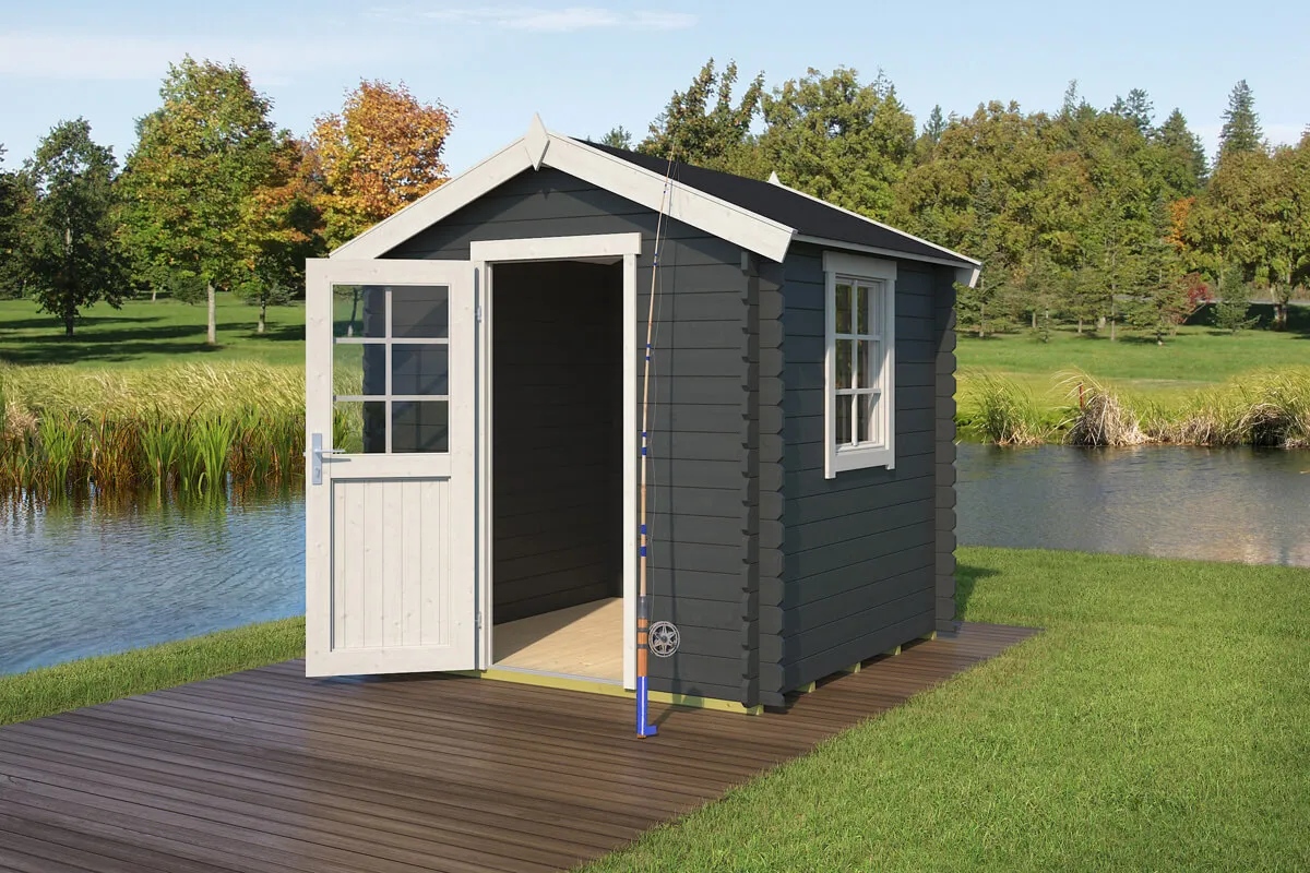 Outdoor Life Products | Tuinhuis Wels 200 x 200 | Gecoat | Carbon Grey-Wit