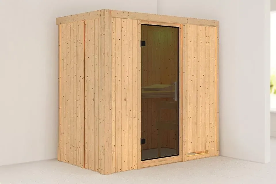 Karibu | Variado Sauna | Antracietglas Deur | Kachel 9 kW Externe Bediening