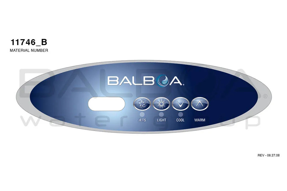 Balboa | Top Side Panel VL260 - Jets, Light, Cool, Warm