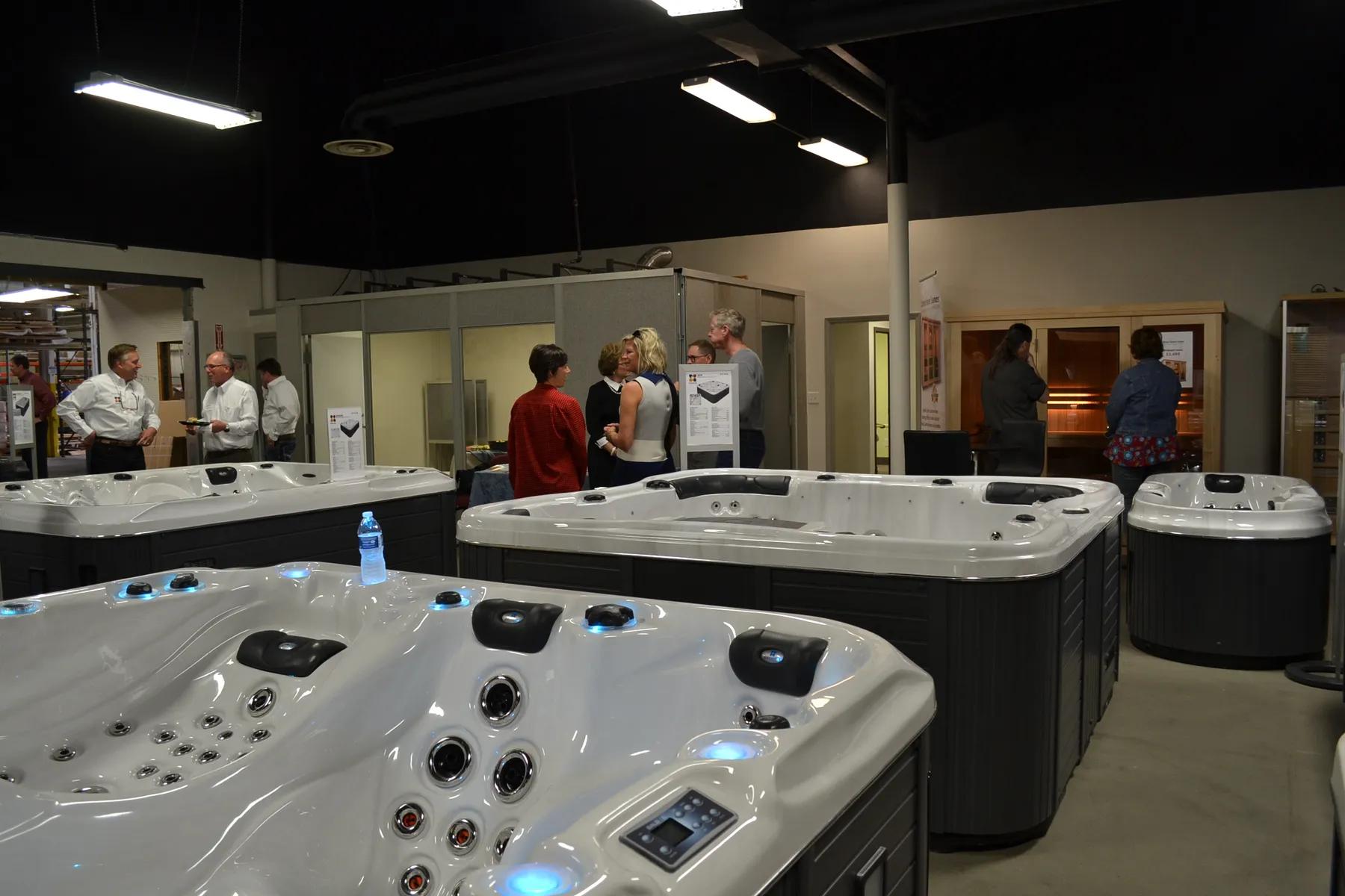 Passion Spas USA Factory Showroom preview event visitors